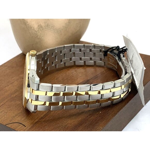 Bulova Men's Watch 98B385 Silver Dial Date Quartz Two Tone Stainless Steel 40mm - Picture 8 of 13